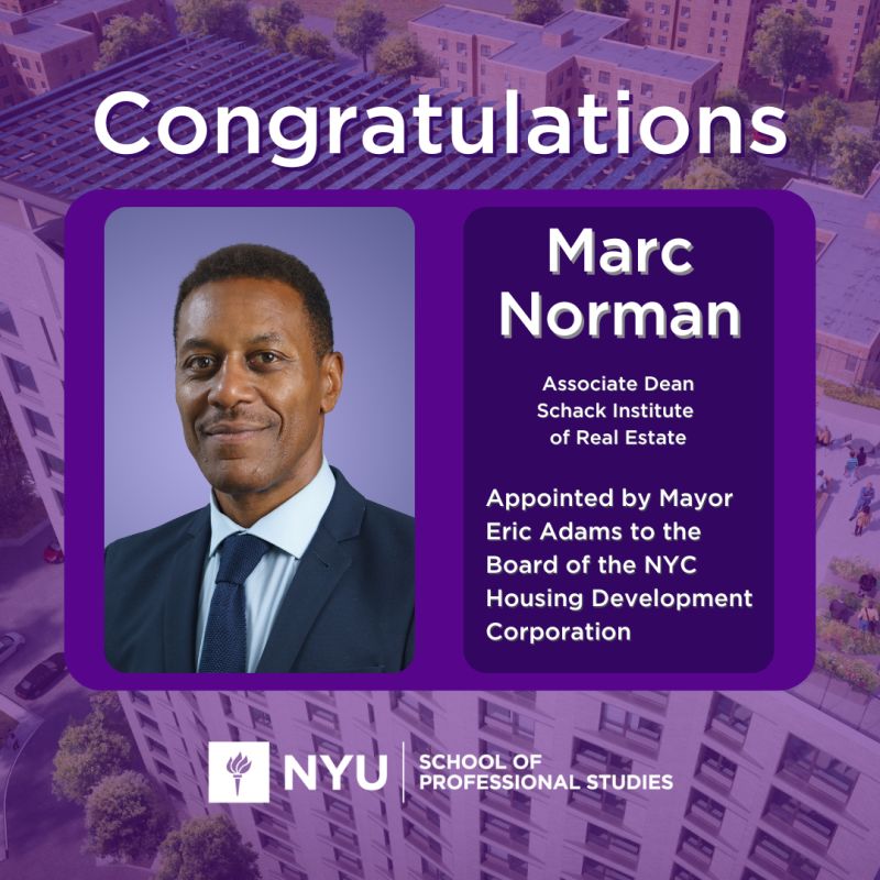 Marc Norman appointed to the Board of the NYC Housing Development Corporation